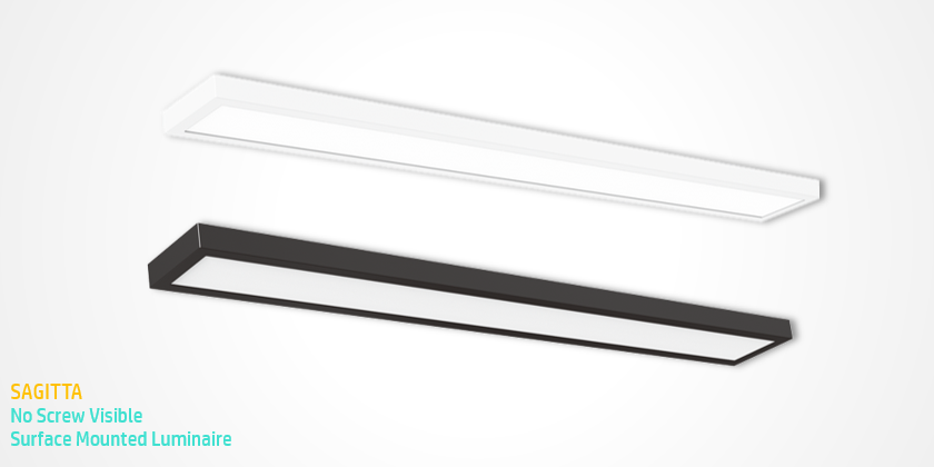 Cyanlite Sagitta surface mounted light series Black and White housing